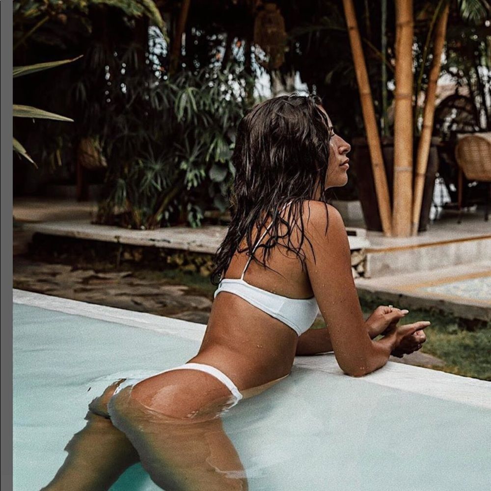 White cheeky bikini bottom